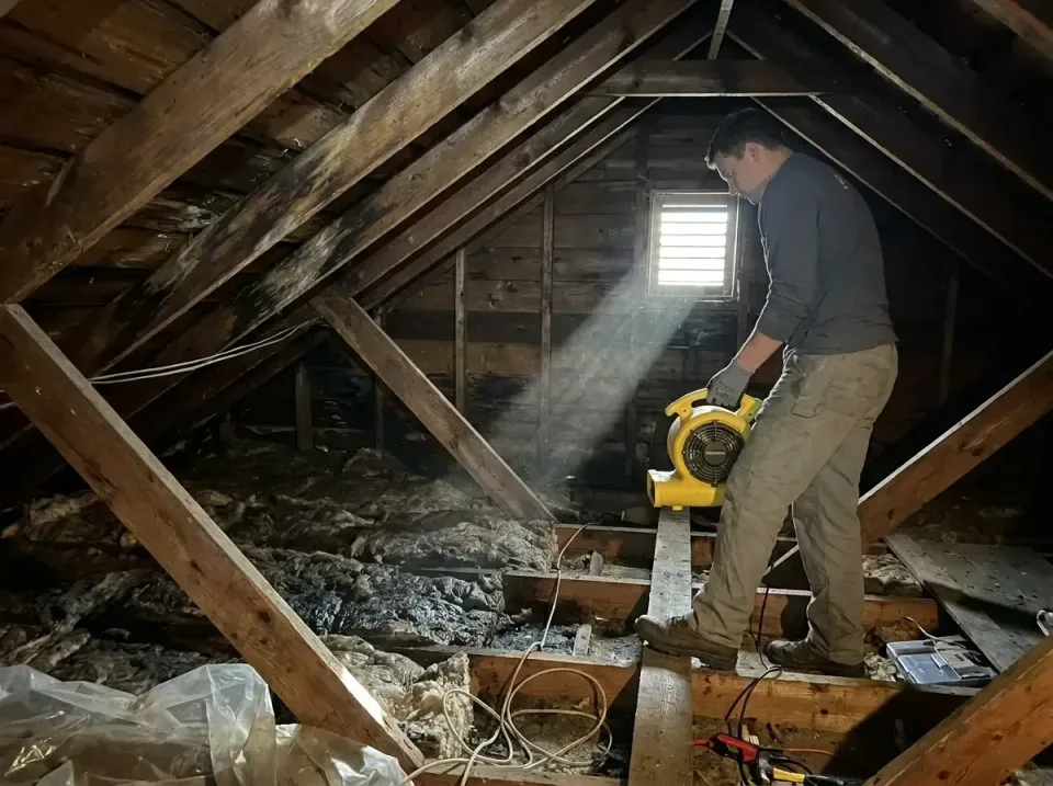 attic-water-damage-drying-proc-007 — frequently asked questions, Emergency Water Extraction & 24/7 Flood Response in Wheelin…
